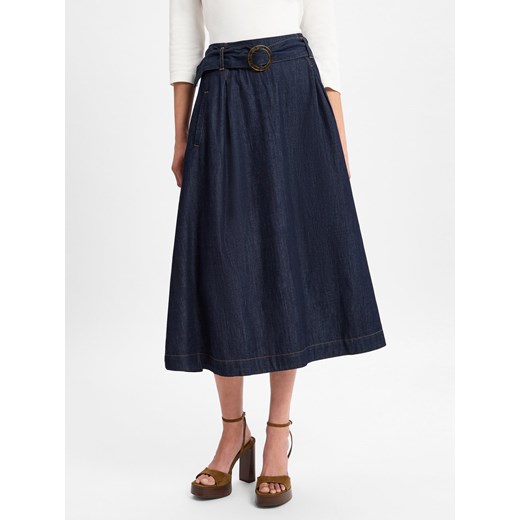 More & More Dżinsowa spódnica damska More&amp;More Kobiety Bawełna dark stone jednolity ze sklepu vangraaf w kategorii Spódnice - zdjęcie 178316383