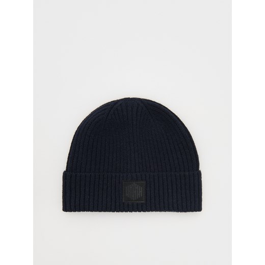 Reserved - Czapka beanie z naszywką - granatowy Reserved ONE SIZE wyprzedaż Reserved