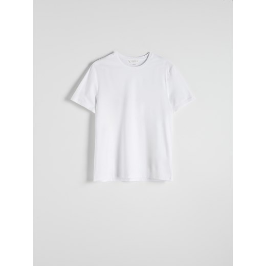 Reserved - T-shirt slim fit z modalem - biały ze sklepu Reserved w kategorii T-shirty męskie - zdjęcie 178319193