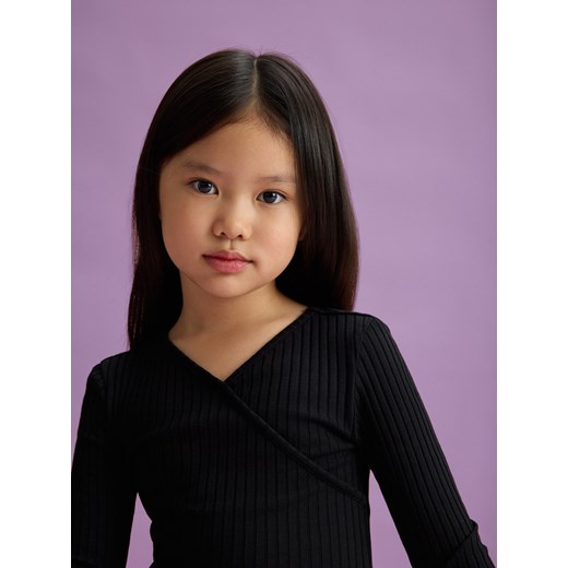 Reserved - Prążkowane body - czarny Reserved 158 (12 lat) promocyjna cena Reserved