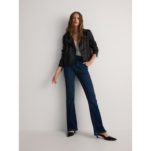 Reserved - Jeansy flare high waist - granatowy ze sklepu Reserved w kategorii Jeansy damskie - zdjęcie 178319622