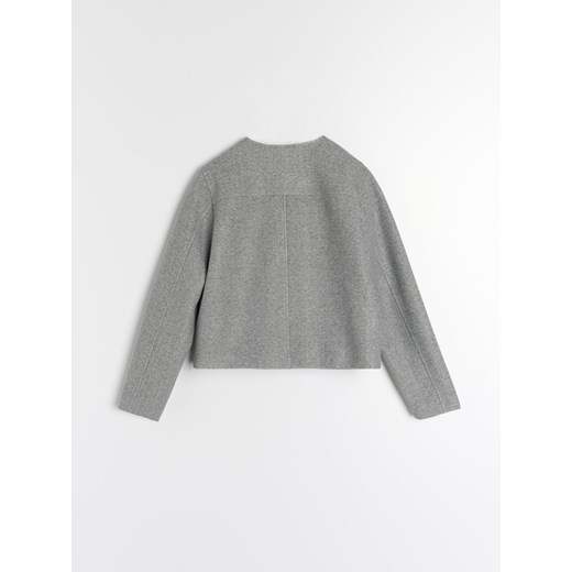 Sinsay - Krótka kurtka z dekoracyjnymi zatrzaskami - szary Sinsay M Sinsay