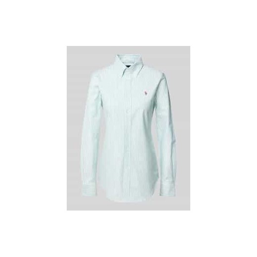 Bluzka koszulowa o kroju slim fit z wyhaftowanym logo ze sklepu Peek&Cloppenburg  w kategorii Koszule damskie - zdjęcie 178320624