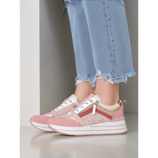 Buty sportowe damskie Royalfashion.pl sneakersy różowe 