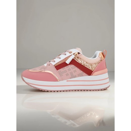 Buty sportowe damskie Royalfashion.pl sneakersy sznurowane wiosenne 