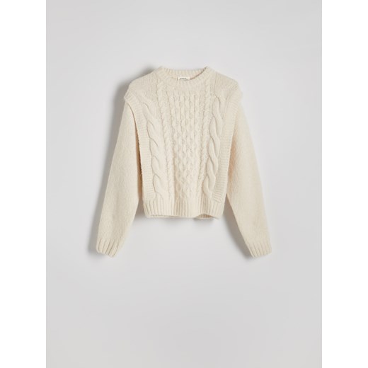 Reserved - Sweter z wełną - złamana biel ze sklepu Reserved w kategorii Swetry damskie - zdjęcie 178322043