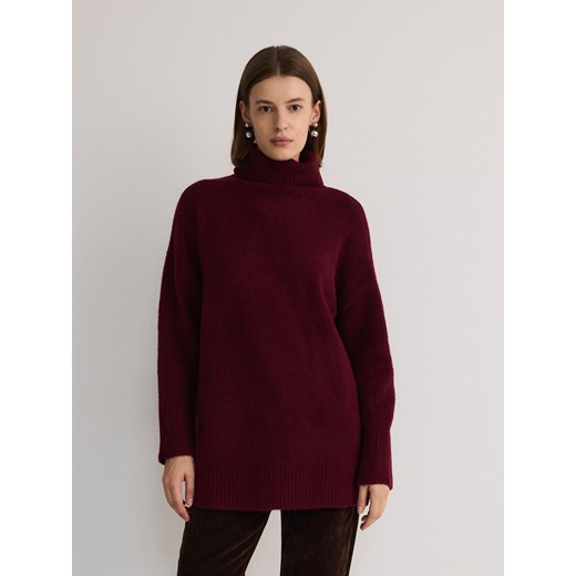 Reserved - Sweter z golfem - ciemnofioletowy Reserved M Reserved wyprzedaż