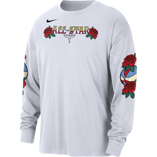 Męski T-shirt z długim rękawem Nike NBA Max90 All-Star Weekend 2025 - Biel ze sklepu Nike poland w kategorii T-shirty męskie - zdjęcie 178325161