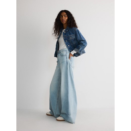 Reserved - Jeansy wide leg z wysokim stanem - niebieski Reserved 36 okazyjna cena Reserved