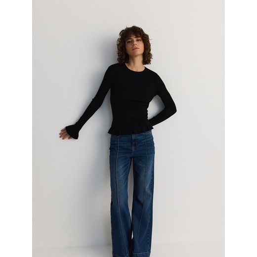 Reserved - Jeansy z haftem z tyłu - granatowy Reserved 40 Reserved