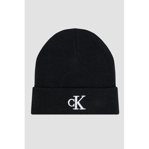CALVIN KLEIN Czarna czapka męska z haftowanym logo ze sklepu outfit.pl w kategorii Czapki zimowe męskie - zdjęcie 178330491
