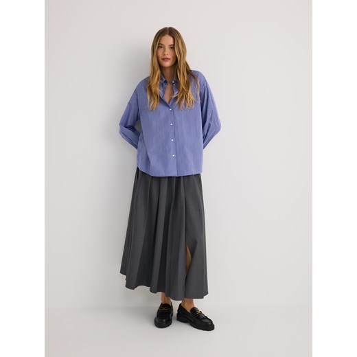 Reserved - Bawełniana koszula w paski - granatowy Reserved M Reserved