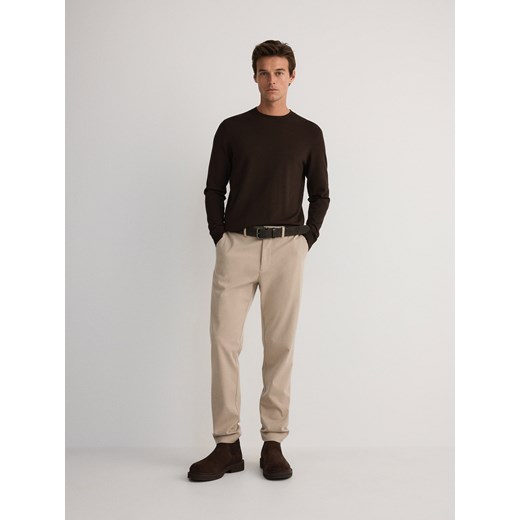 Reserved - Wiskozowy sweter - ciemnobrązowy Reserved S Reserved wyprzedaż