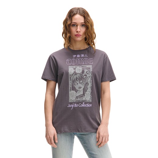 Cropp - Koszulka z kolekcji Junji Ito - szary ze sklepu Cropp w kategorii Bluzki damskie - zdjęcie 178335134