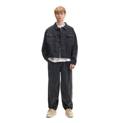 Cropp - Czarna jeansowa katana z efektem sprania - czarny Cropp L Cropp