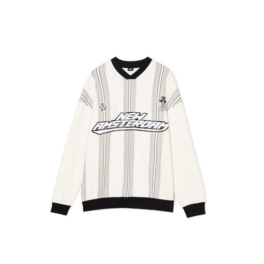 Cropp - Bluza w stylu college - kremowy ze sklepu Cropp w kategorii Bluzy męskie - zdjęcie 178336610