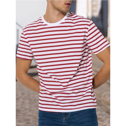 Sinsay - Koszulka w paski - pomarańczowy ze sklepu Sinsay w kategorii T-shirty męskie - zdjęcie 178338673