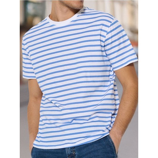 Sinsay - Koszulka w paski - niebieski ze sklepu Sinsay w kategorii T-shirty męskie - zdjęcie 178338674