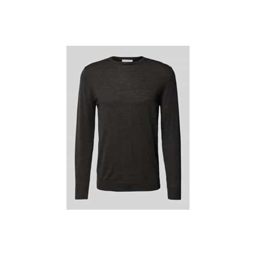 Sweter z dzianiny z prążkowanymi wykończeniami ze sklepu Peek&Cloppenburg  w kategorii Swetry męskie - zdjęcie 178339040