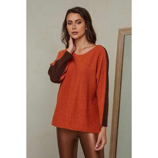 Joséfine Sweter &quot;Dorog&quot; w kolorze granatowo-pomarańczowym ze sklepu Limango Polska w kategorii Swetry damskie - zdjęcie 178340214