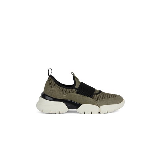 Geox Skórzane slippersy &quot;Adacter&quot; w kolorze oliwkowo-czarnym ze sklepu Limango Polska w kategorii Buty sportowe damskie - zdjęcie 178341250