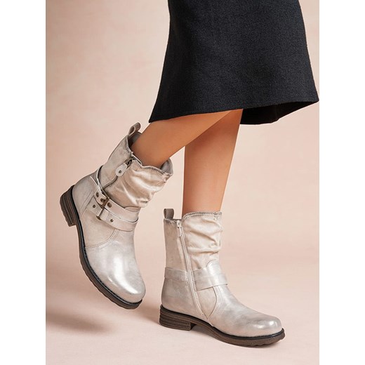 Foreverfolie Botki w kolorze srebrnym Foreverfolie 37 wyprzedaż Limango Polska