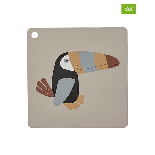 OYOY mini Podkładka stołowa &quot;Toucan&quot; w kolorze beżowym - 38 x 38 cm ze sklepu Limango Polska w kategorii Podkładki na stół - zdjęcie 178342113