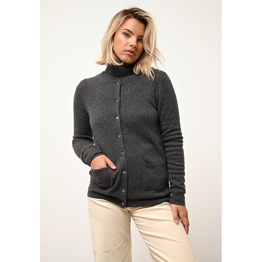 Just Cashmere Kaszmirowy kardigan &quot;Katharine&quot; w kolorze antracytowym ze sklepu Limango Polska w kategorii Swetry damskie - zdjęcie 178343051
