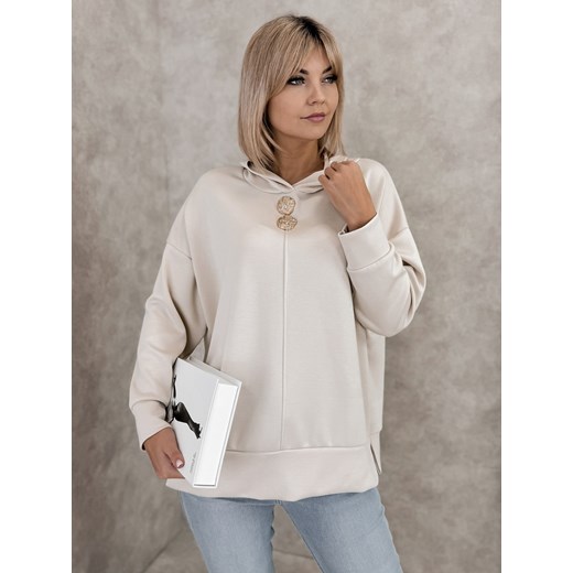 bluza zoryn beżowa one size ze sklepu UBRA w kategorii Bluzy damskie - zdjęcie 178344531
