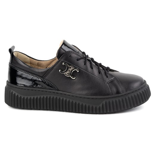 Buty damskie skórzane sneakery STYLE 1230 czarne ze sklepu butyolivier w kategorii Półbuty damskie - zdjęcie 178345304