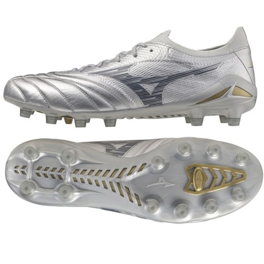 Buty Mizuno Morelia Neo Iv Beta Elite Fg P1GA254204 srebrny ze sklepu ButyModne.pl w kategorii Buty sportowe męskie - zdjęcie 178346521