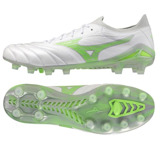Buty Mizuno Morelia Neo Iv Beta Elite Fg P1GA254237 biało-zielone białe ze sklepu ButyModne.pl w kategorii Buty sportowe męskie - zdjęcie 178346522