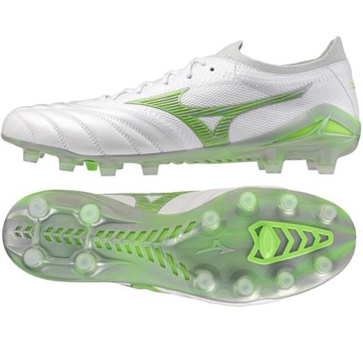 Buty Mizuno Morelia Neo Iv Japan Fg P1GA254037 biało-zielone białe ze sklepu ButyModne.pl w kategorii Buty sportowe męskie - zdjęcie 178346523