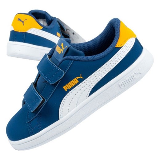 Buty Puma Smash v2 365184 47 niebieskie ze sklepu ButyModne.pl w kategorii Trampki dziecięce - zdjęcie 178348680