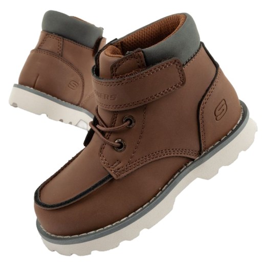 Buty Skechers 405672N/BRN brązowe ze sklepu ButyModne.pl w kategorii Buty zimowe dziecięce - zdjęcie 178348752