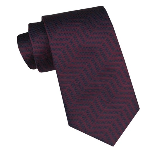 Elegancki i Modny Krawat Jedwabny - Alties - Bordowy z Regularnym Wzorem KRALTSJ0010 ze sklepu JegoSzafa.pl w kategorii Krawaty - zdjęcie 178348920