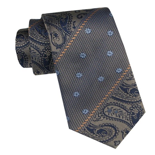 Elegancki i Modny Krawat Jedwabny - Alties - Odcienie Beżów, Mix Wzorów KRALTSJ0002 ze sklepu JegoSzafa.pl w kategorii Krawaty - zdjęcie 178348954