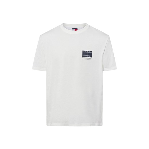 Tommy Jeans Koszulka męska Mężczyźni Bawełna biały jednolity ze sklepu vangraaf w kategorii T-shirty męskie - zdjęcie 178349094