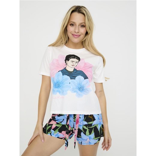 Sinsay - Piżama dwuczęściowa Frida Kahlo - kremowy ze sklepu Sinsay w kategorii Piżamy damskie - zdjęcie 178350590