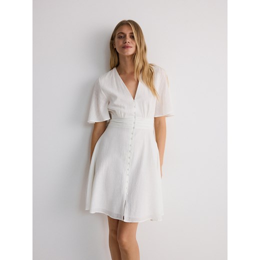 Reserved - Sukienka mini - biały ze sklepu Reserved w kategorii Sukienki - zdjęcie 178352170