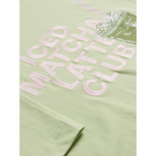 Reserved - T-shirt z haftem - jasnozielony Reserved M Reserved