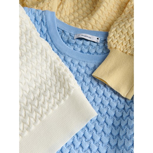 Sweter damski Reserved żółty z okrągłym dekoltem z wiskozy 