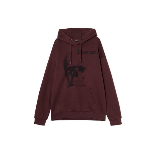 Cropp - Bordowa bluza z czaszką - kasztanowy ze sklepu Cropp w kategorii Bluzy męskie - zdjęcie 178352852