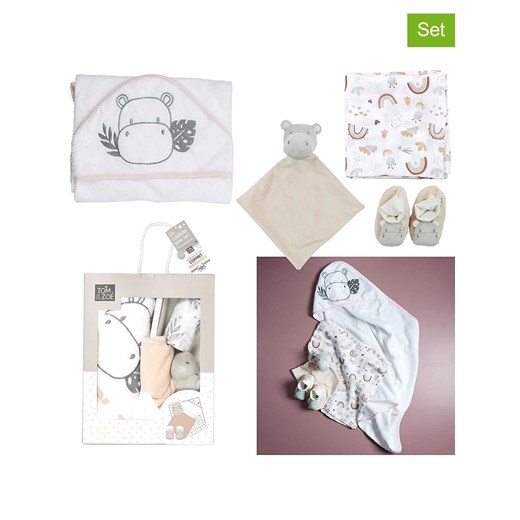 The Home Deco Kids 4-częściowy zestaw &quot;Hippo&quot; w kolorze beżowo-białym ze sklepu Limango Polska w kategorii Odzież dla niemowląt - zdjęcie 178353903