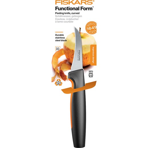 Fiskars Nóż &quot;Functional Form&quot; w kolorze srebrno-czarnym do obierania - dł. 26 cm ze sklepu Limango Polska w kategorii Noże kuchenne - zdjęcie 178354091