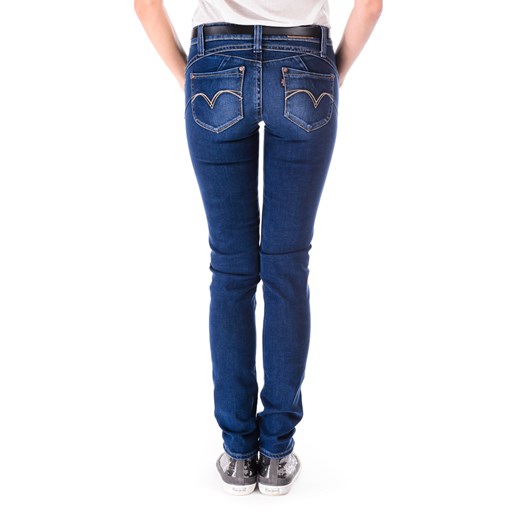 Jeansy Levi's 15436 Revel Low Demi Curve Skinny Scraped Blue be-jeans granatowy Jeansy damskie skinny