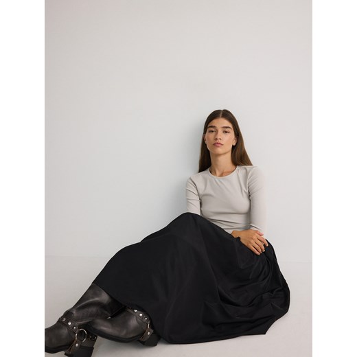 Reserved - Spódnica maxi z marszczeniami - czarny Reserved XS wyprzedaż Reserved