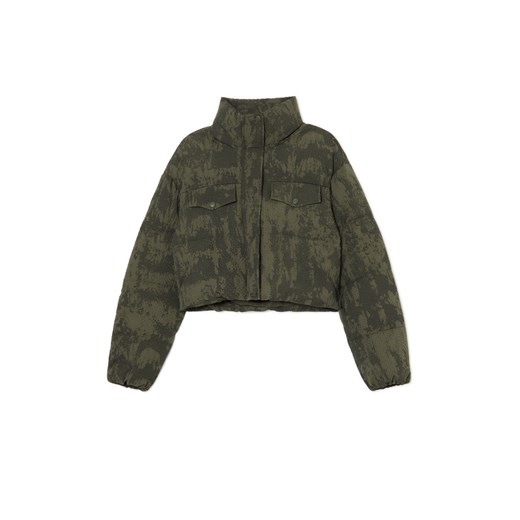 Cropp - Pikowana kurtka puffer moro - zielony ze sklepu Cropp w kategorii Kurtki damskie - zdjęcie 178356924