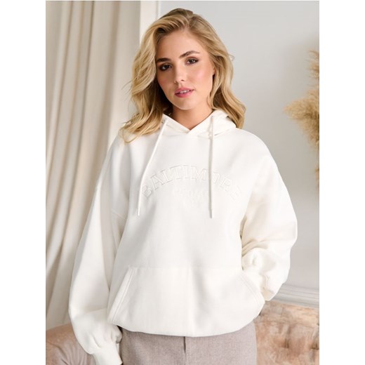 Sinsay - Bluza z kapturem - kremowy ze sklepu Sinsay w kategorii Bluzy damskie - zdjęcie 178359123