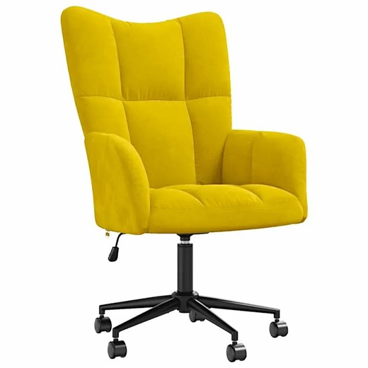 Fotel Do Biurka Glamour Musztardowy F9-K49 ze sklepu Edinos.pl w kategorii Krzesła biurowe - zdjęcie 178360380